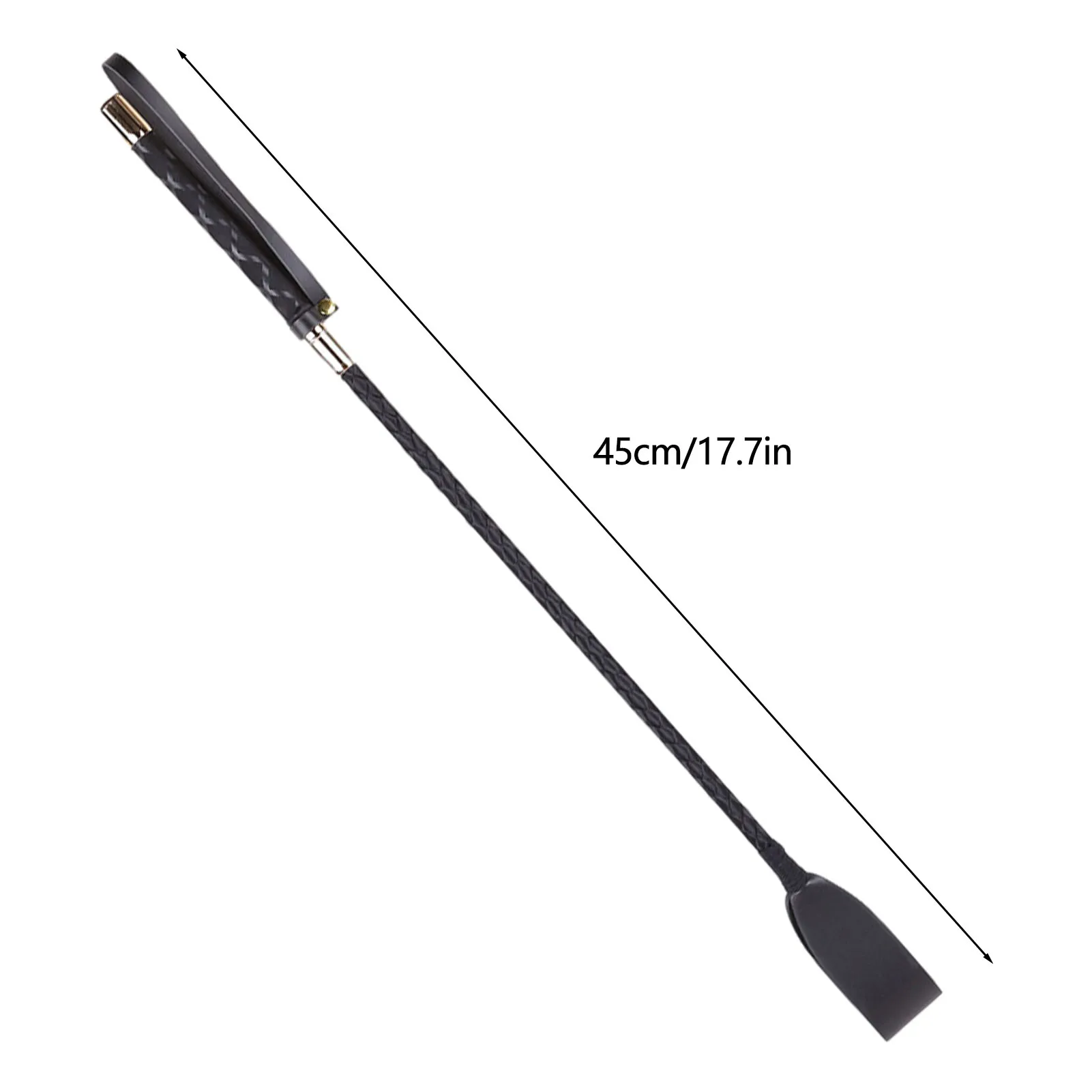 17.7" PU Leather Horse Riding Crop, Lightweight Whip with Wrist Strap for Equestrian