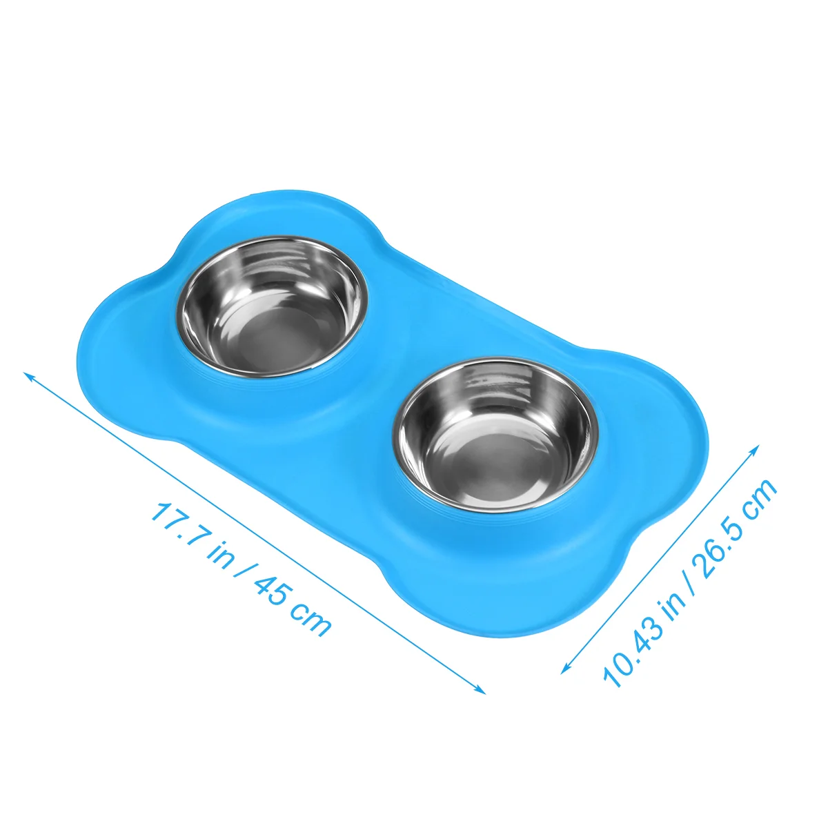 Double Stainless Steel Food and Water Dog Bowls with No Spill Non-Skid Premium Quality Silicone Mat Feeder Best Pet Bowl for Fee