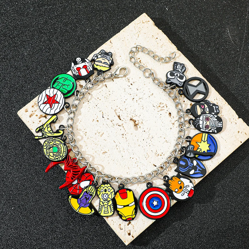 Vintage Silver Color Charms Bracelets for Women DIY Marvel Spiderman Thor Iron Man Charms Brand Bracelets Women Pulseira Jewelry