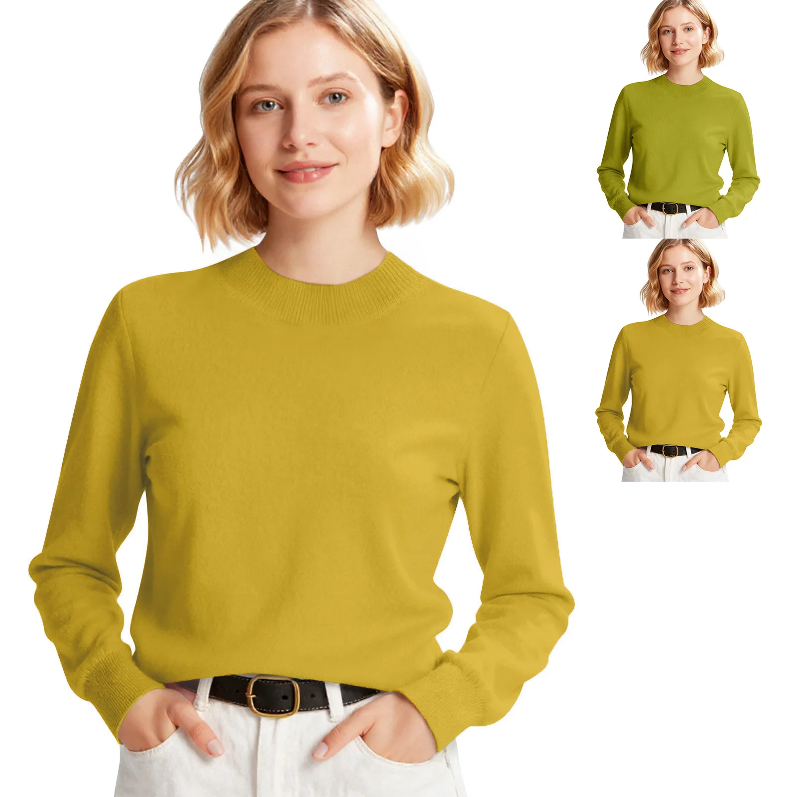 

Женский модный утягивающий свитер с длинными рукавами, пуловер, вязаный топ, женская одежда, женский свитер Ropa De Mujer