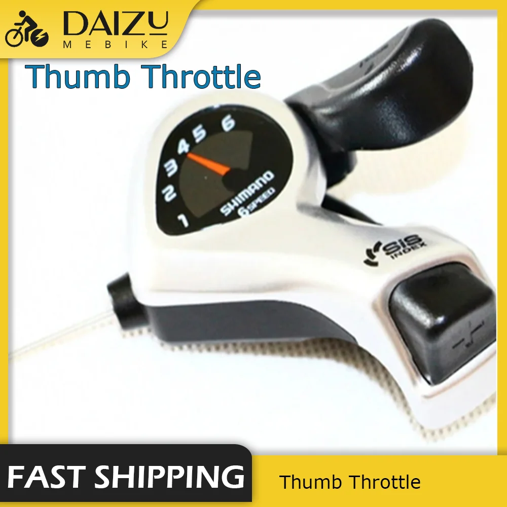 

MTB Electric Bicycle 6 Speed Shifter Trigger Set Bike Shift Levers No-Slip Rubber Thumb Throttle Speed Control Cycling Firm