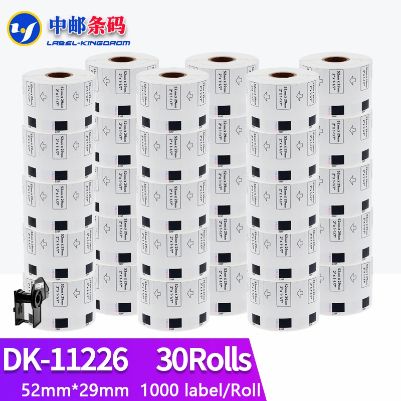 

30 Rolls Compatible DK-11226 Label 52*29mm 1000Pcs Die Cut Work for Brother Thermal Printer QL-700/800/810/820/1100/1110 DK-1226