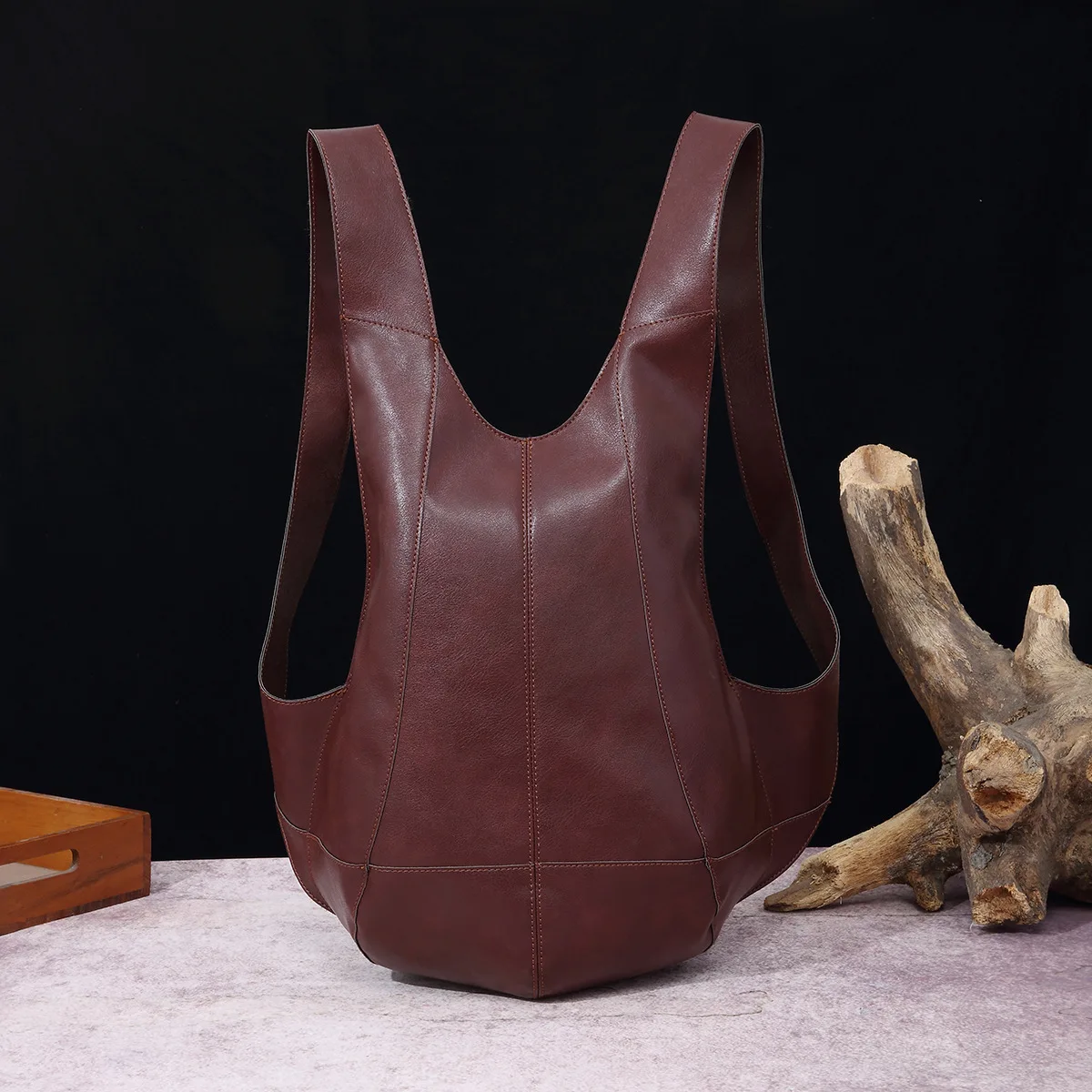 

Crazy Horse Soft Leather Beetle Bag Backpack Waterproof Anti-theft Travel Bag Large Capacity Multifunctional Book Bag