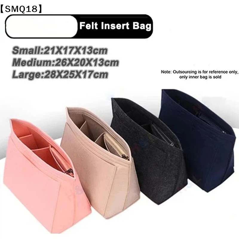 Felt Insert Bag Fits For Handbag Liner Bag Felt Cloth Makeup Bag Support Travel Portable Insert Organizer Dumpling Shaped【SMQ】