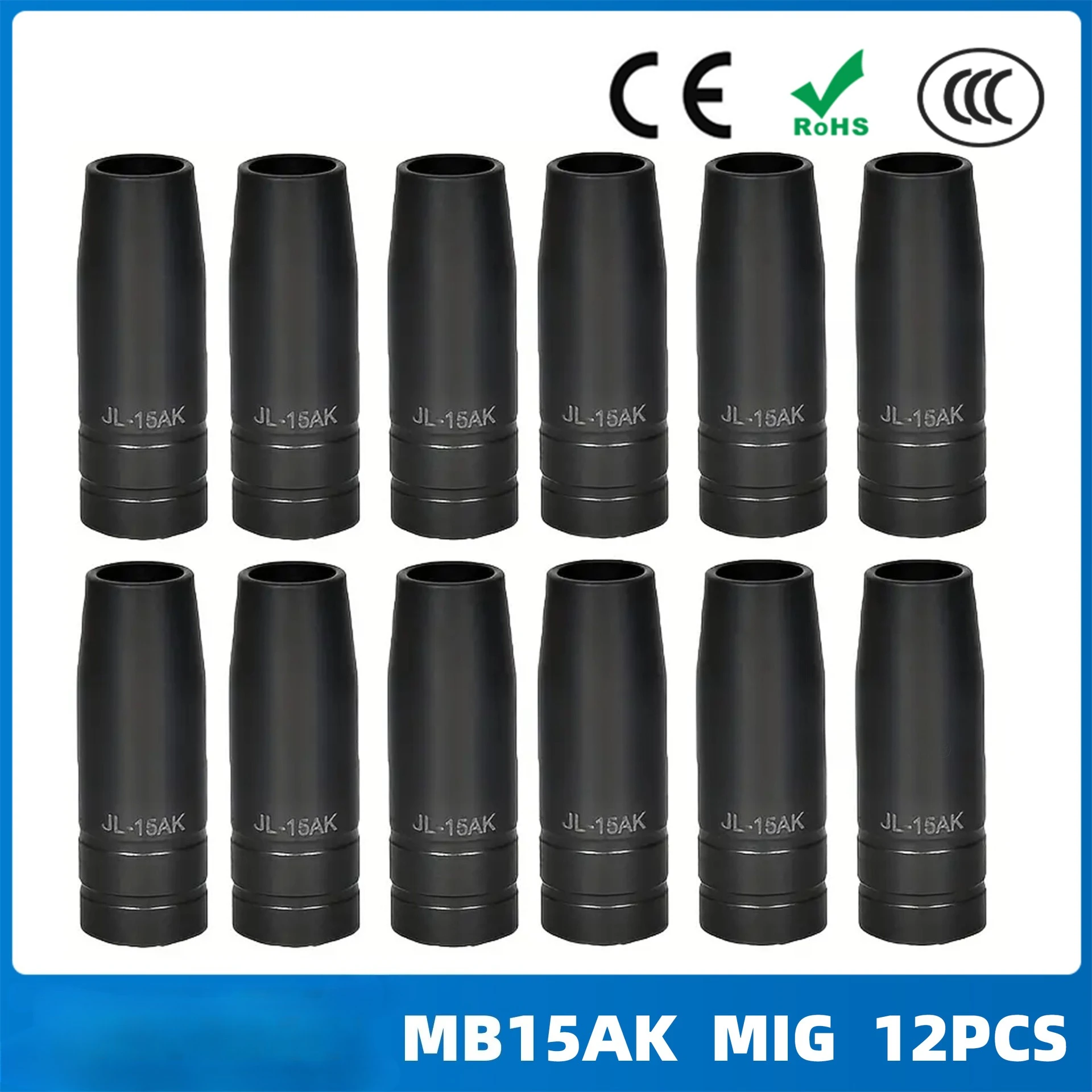 

Защитное сопло 15AK для сварки MIG в защитной газовой среде, 12 шт.