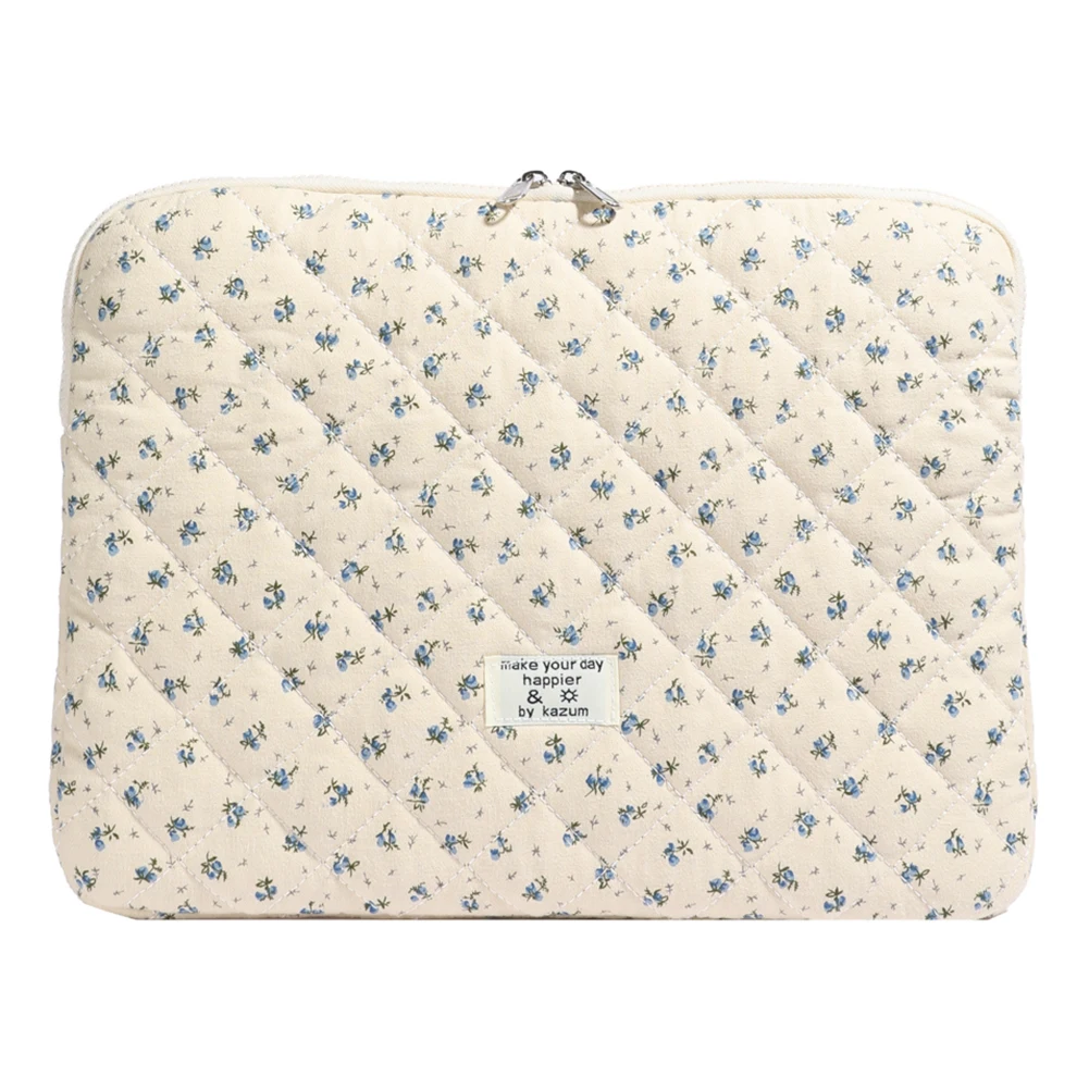Floral Laptop Sleeve Quilted Laptop Carrying Case Protective Cute Computer Sleeve for 11-15 Inch Laptop Tablet