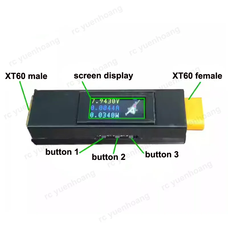 1PCS Digital Display Power Meter 3.7-80V 1-20S 0-50A Voltage Current Testing Meter Multi-functional Measuring Instrument