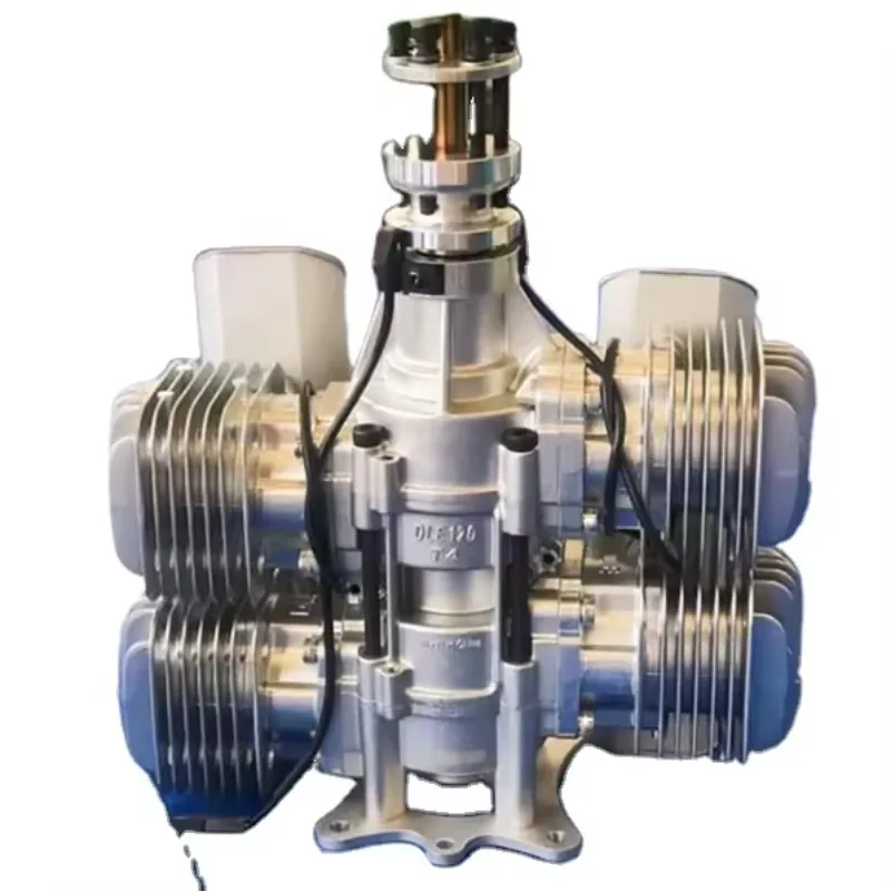 

DLE120 T4 RC Мощность двигателя самолета Четырехцилиндровый двухтактный боковой выхлоп с натуральным ветровым охлаждением, объем 120 куб.см