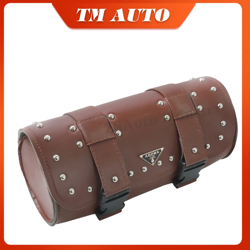 

Motorcycle Fork Tool Bags Storage Leather Travel Pouch Front Luggage Bag for Citycoco Electric scooter Bobber/Suzuki/Honda