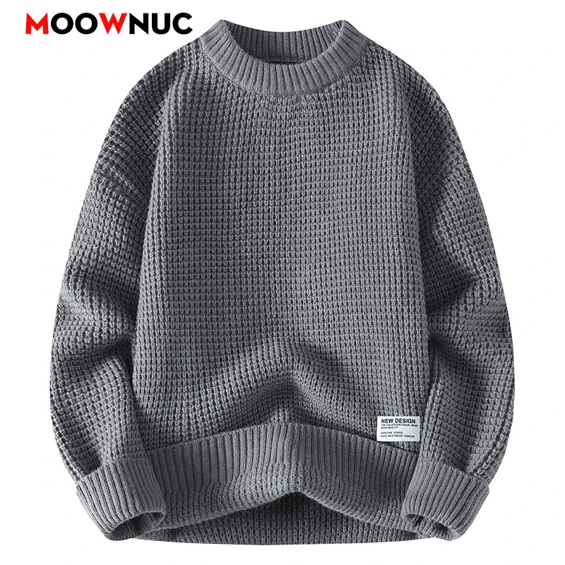 Pull en tricot monochrome pour hommes, pulls à la mode, sweat-shirt pour hommes, zone décontractée, chaud, streetwear masculin, printemps, automne