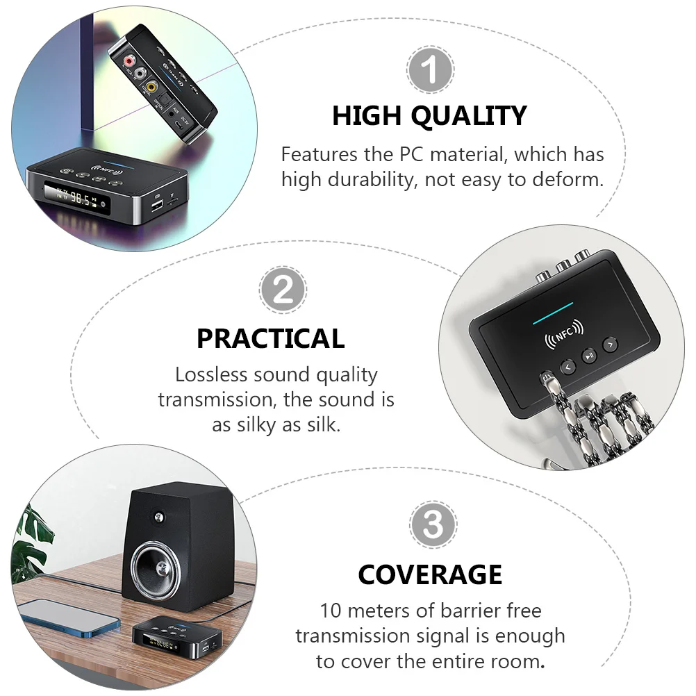 

5.0 Receiver Wireless Audio Transmitter Adapter For Speaker Aux Rca Coaxial Optical Input Infrared Control 10M