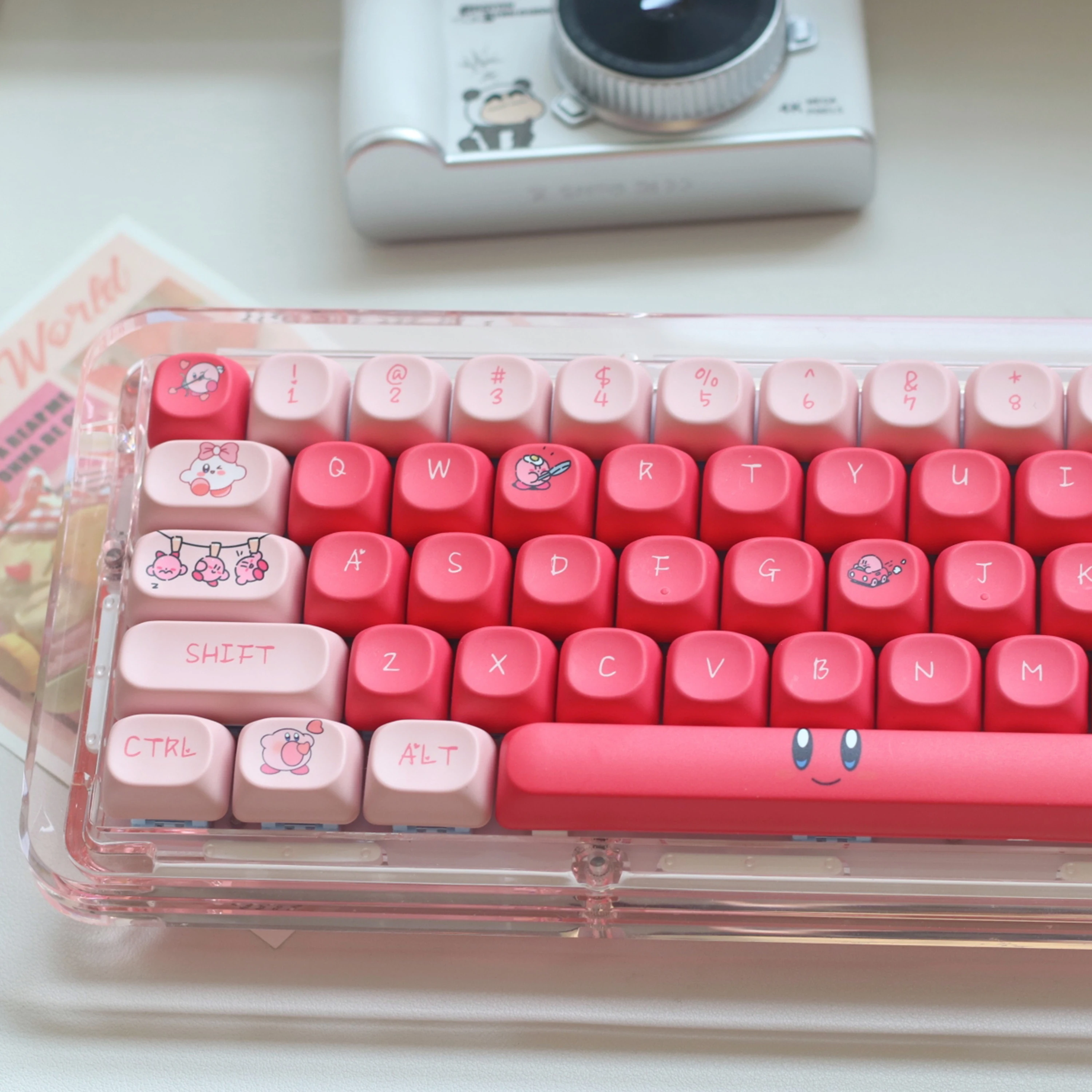 120 Keys Cute Cartoon Keycaps Anime Theme Keycap Pink Game Key Cap PBT DYE SUB Cherry MX Switch for Mechanical Keyboard