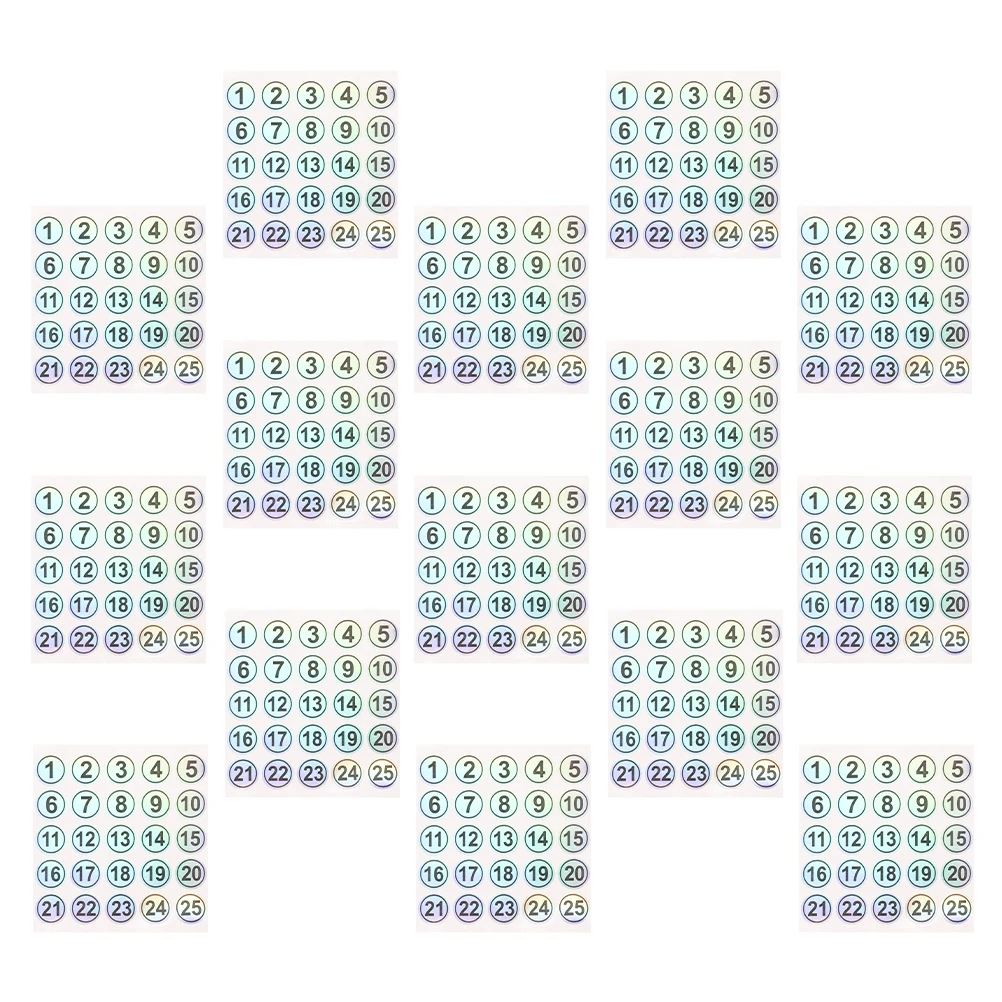 

15 Sheets Number Stickers 1-25 Waterproof Residue Free Labels for Containers Boxes Gym Bottles Home Office Sorting Solution