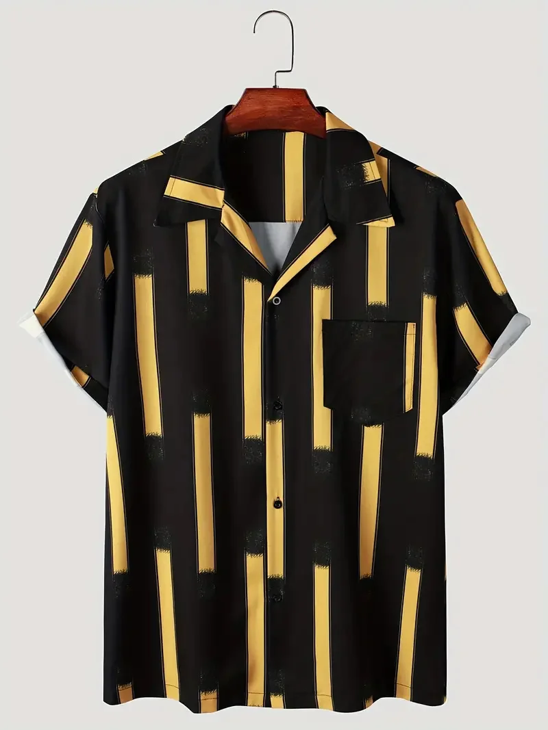 Chemise de plage hawaïenne à manches courtes pour hommes, vêtements College à boutons, chemisier décontracté, chemise sociale, mode cool, Y-Baroque, nouveau