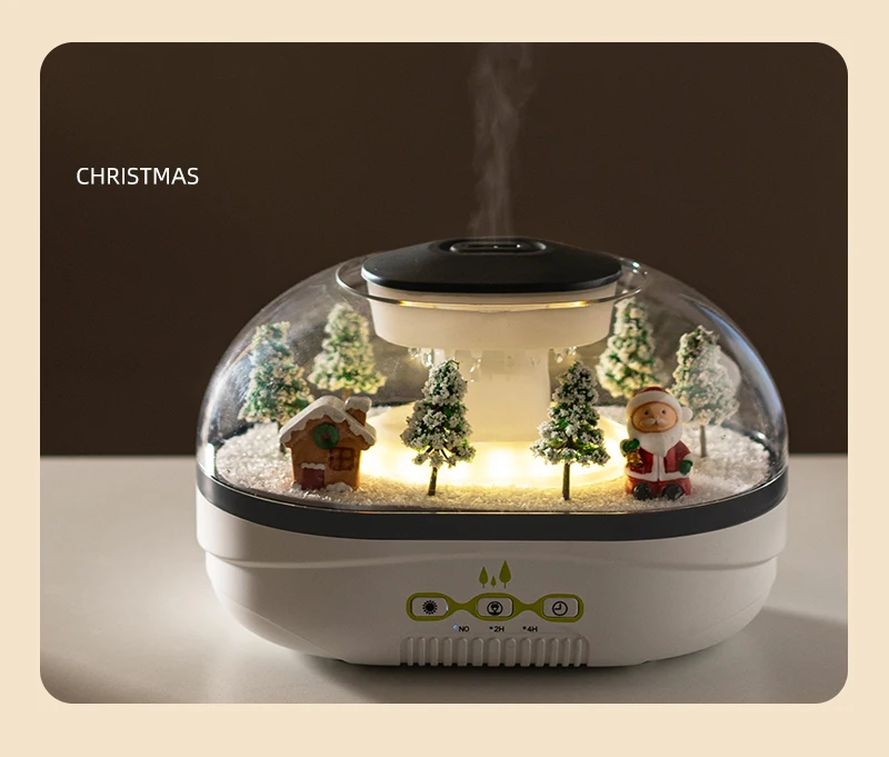Simulierter Schneehügel-Luftbefeuchter, Schneemann-Aroma-Diffusor, Heimdekoration, kreative Schneelandschaft. Ideal für Schlafzimmer, Büro, Yo – Detail 12