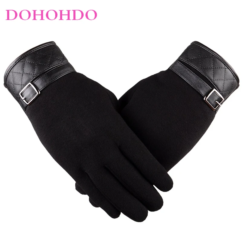 

Black Gloves Cashmere Touch-screen Gloves Men's Winter Padded Windproof Warm Cycling Leisure Motorcycle Cotton Gloves Перчатки