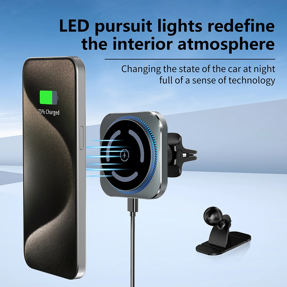 

Universal Car Phone Wireless Charger Holder 360° Rotation Mount for iPhone 17 16 15 14 13 12 Vehicle Mounted Magnetic Bracket