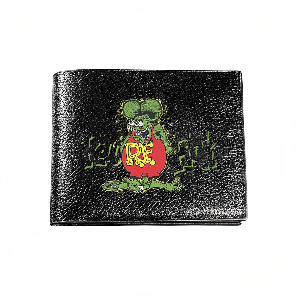 Green Monster With Red Vest And Yellow Letters On Black Wallet For Men Casual Business Fashion Style