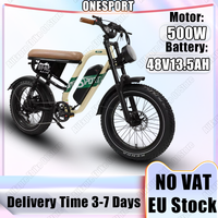 ONESPORT E-bike 500W Powerful Motor 48V13.5AH Lithium Battery Mountain Electric Bike 20*4 Inch Tire Motorcycle Electric Bicycle