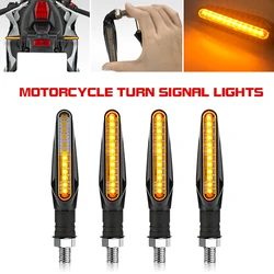 Motorcycle LED Turn Signals Light Amber Flasher Flowing Water Built Relay 12LED 10MM Turn Signal Lamp Motorcycle Flashing Lights