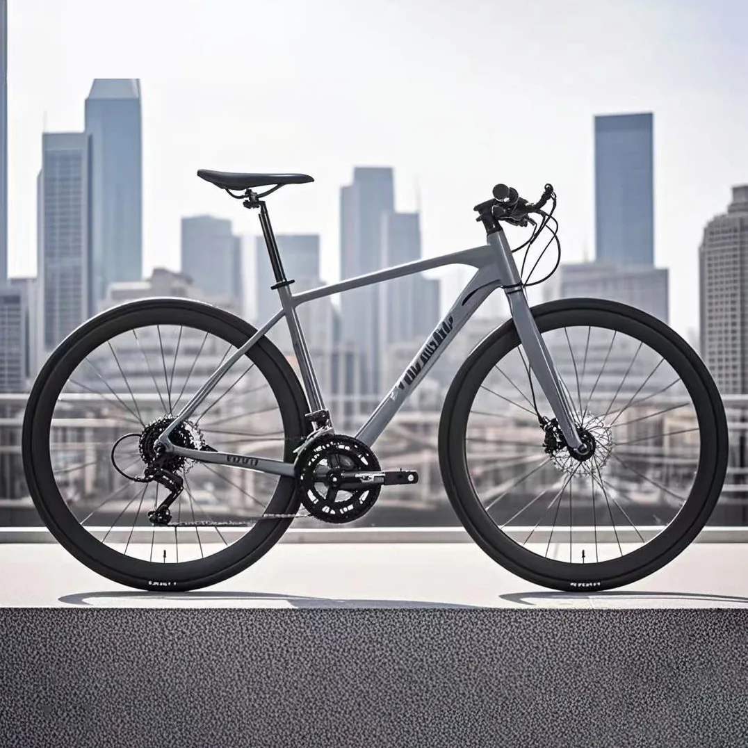 

Racing-grade Ultra-light Aluminum Road Bike with Fork Suspension and Flat-bar Design 200kg Load Capacity Unisex