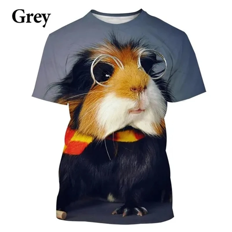 Fashion Animal Guinea Pig 3D Printing T-shirt Men And Women Casual Cute Short-sleeved T-shirt Trend Funny Tee Shirt Costumes Top