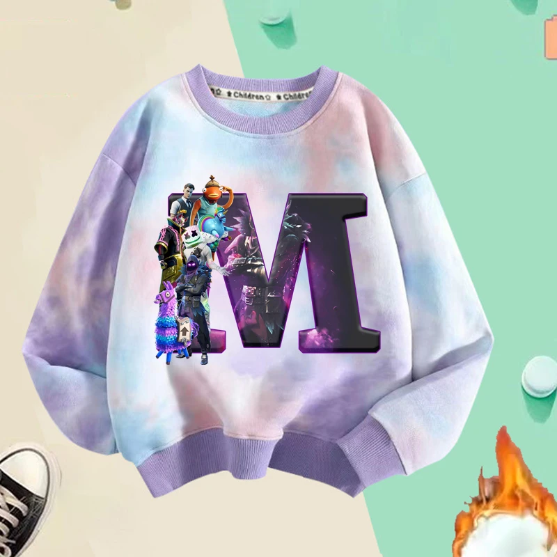 フォートナイトカラフルなパーカーアニメ要塞ナイトプルオーバースウェット漫画春秋トップス子供セーター服クリスマスギフト