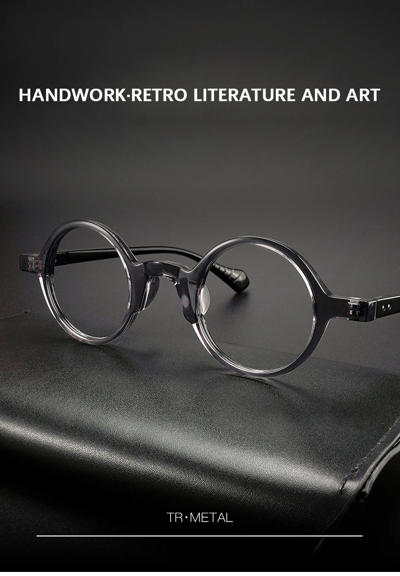 2024 neue Japanische Vintage Große runde Rahmen Acetat Brille Rahmen Männer Brillen Rahmen Frauen Luxus Marke Brillen – Detail 1