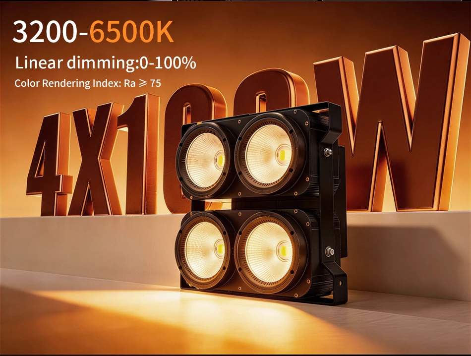 aicpose 4x100W Blinder COB Bühnenlichter Hohe Helligkeit DMX512-gesteuertes LED DJ Disco Beleuchtungssystem – Detail 3