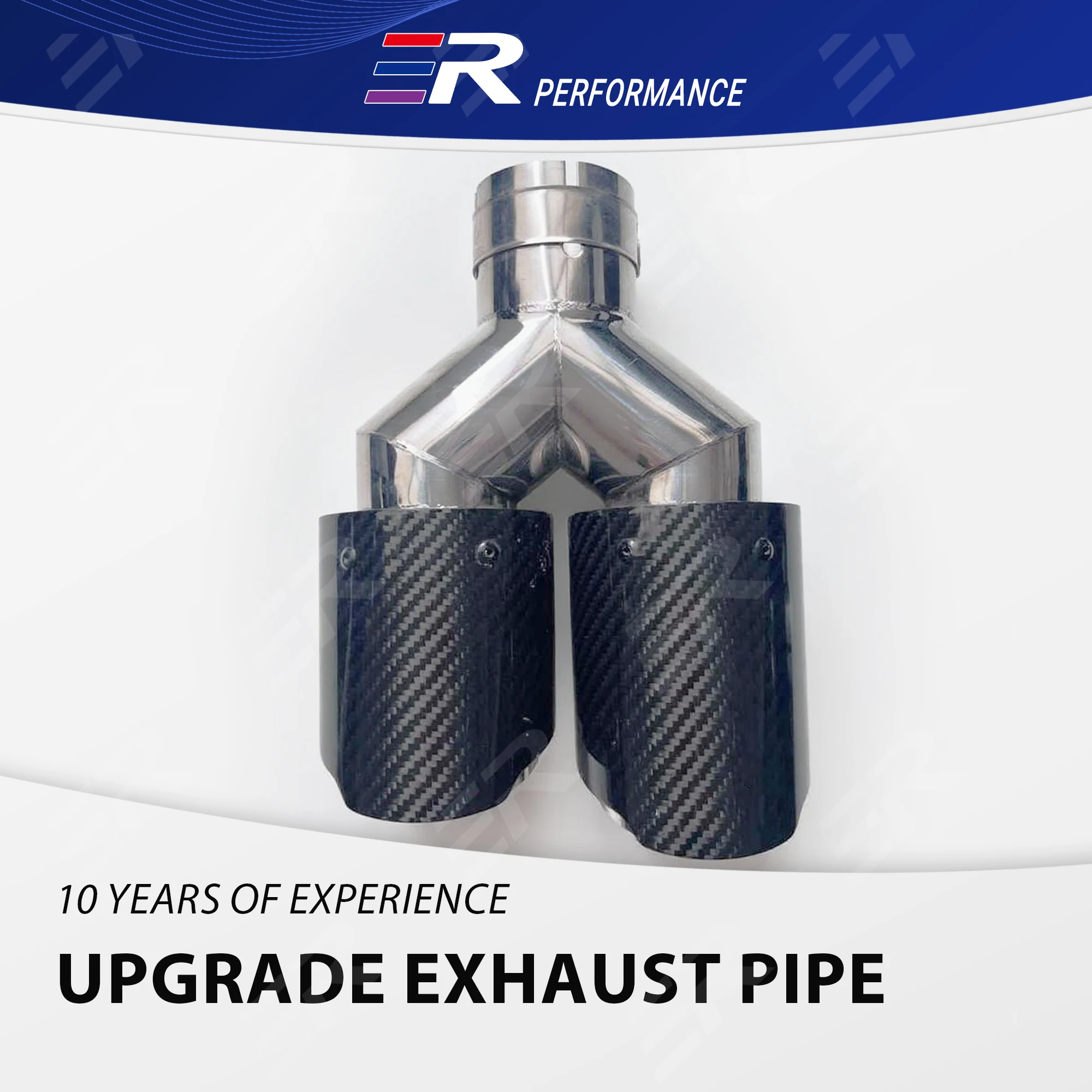 

ER Performance Y Shape Double 89mm Outlet Carbon Fiber Car Exhaust Tips Universal Muffler Exhaust Pipe Muffler Nozzle Tailpipe