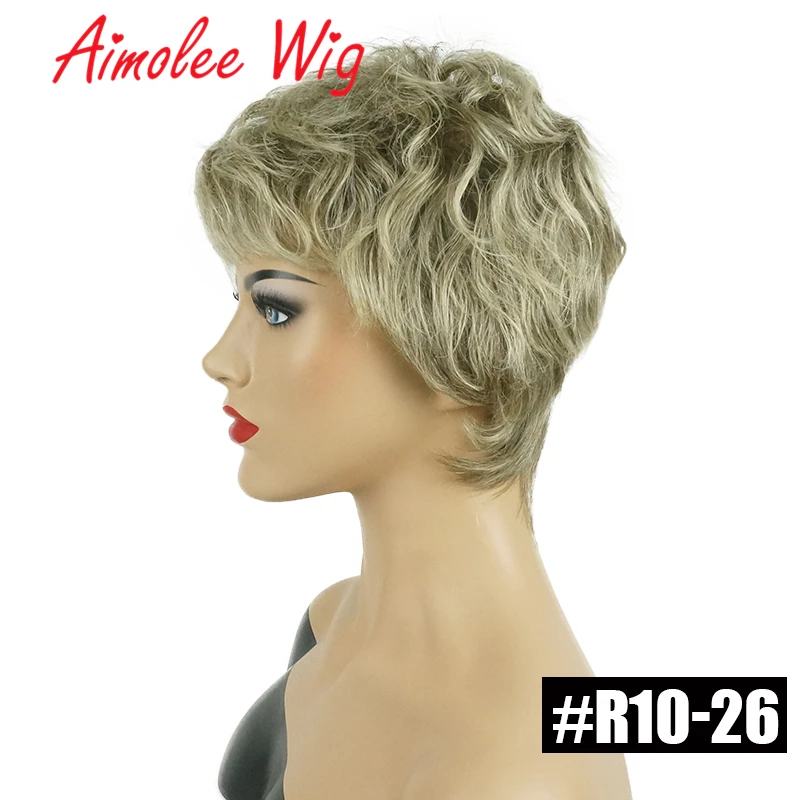 رقيق شعر مستعار قصير رمادي رمادي أسود أومبير يسلط الضوء على مزيج الشعر البشري شعر مستعار مع الانفجارات للنساء الاصطناعية العمل اليومي شعر مستعار للحفلات #4