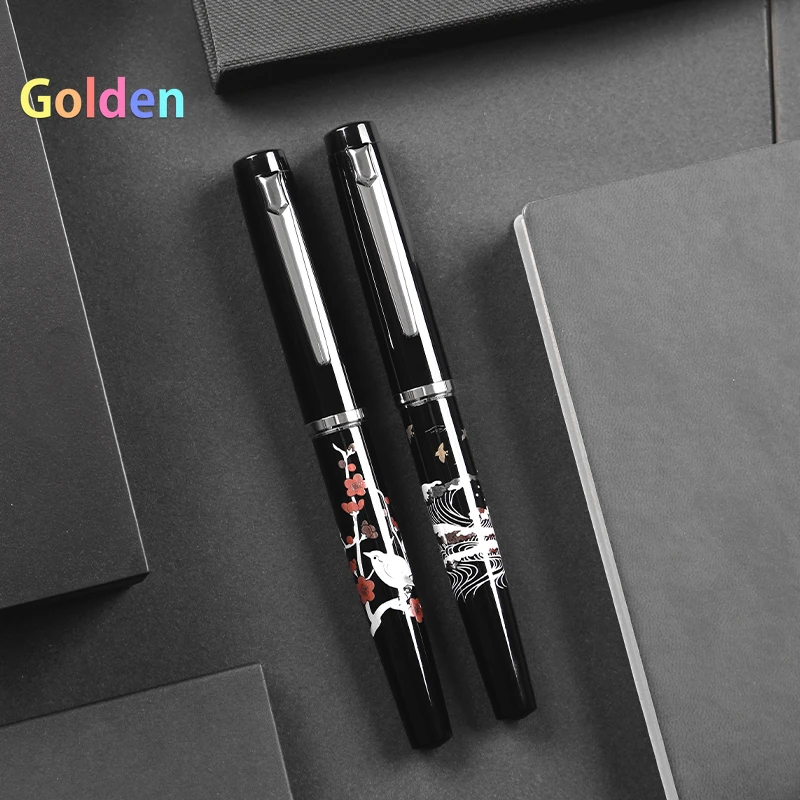 Platinum Procyon Modern Maki-e Luster Fountain Pen PNS-10000M, Aluminum with A Silk-screened Image and Hand-painted Maki-e