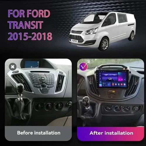 Imagen 2 del producto Android 15 inalámbrico Carplay y WIFI automático + 4G para Ford Transit 2015 2016 2017 2018 Radio de coche reproductor de vídeo Multimedia GPS estéreo 2din