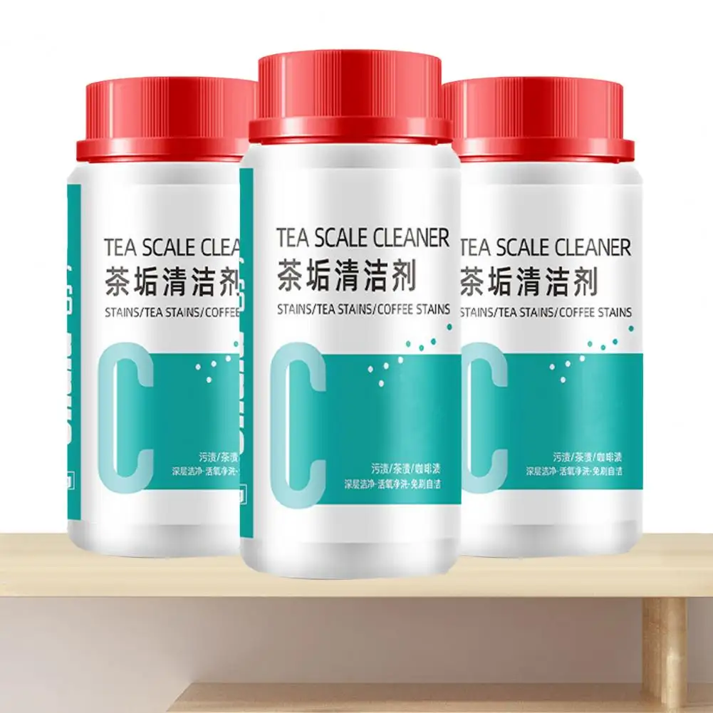 Teapot Cleaner Tea Stain Cleaner for Teapots Kettles Fast Acting Food Grade Descaling Detergent Powder for Coffee Tea Set 100ml