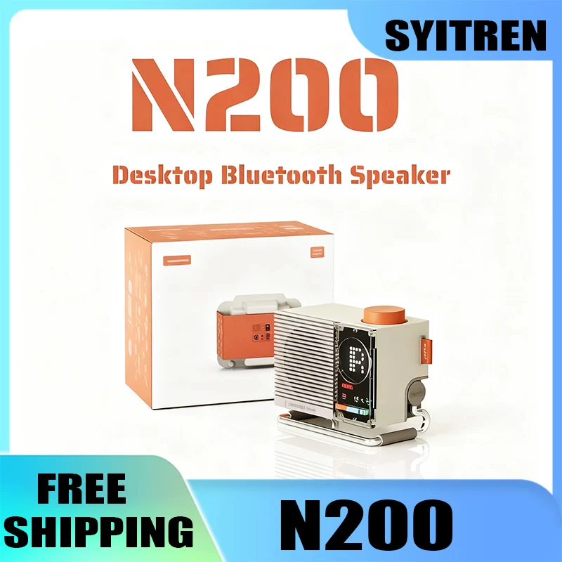 

SYITREN N200 Bluetooth5.3 Speaker Retro Desktop Sound Small Computer Mini Audio Gaming HiFi Stereo Laptop Desktop Ornament Gifts
