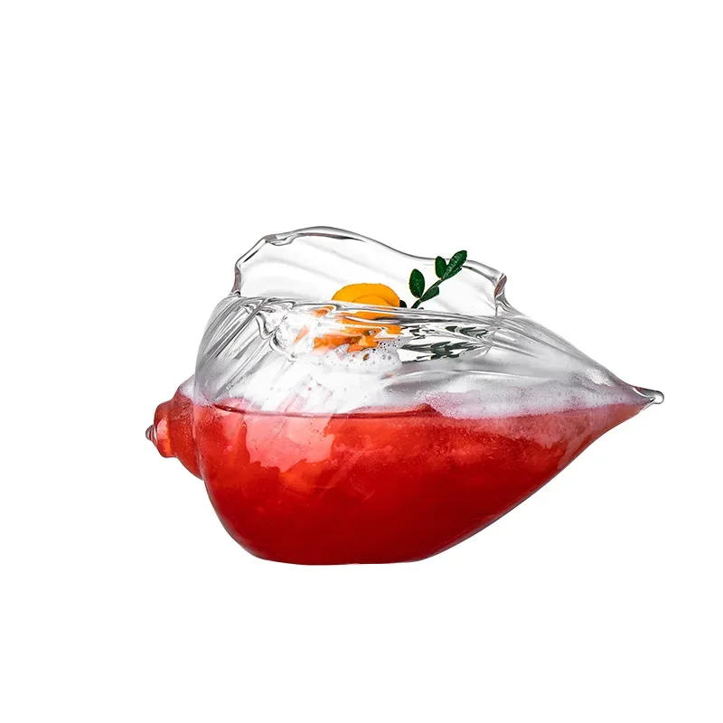 Creative  Conch Cup Cocktail Glasses Cups Personalized Shell Cups High-value Wine Glass Cup Handmade Engraved Glass Cups Bar Too