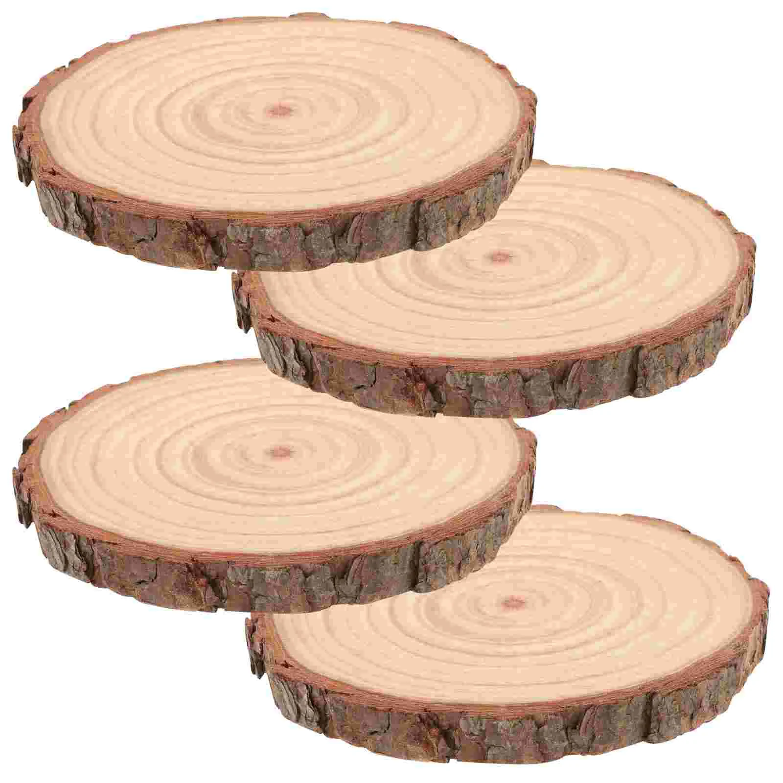 

4 Pcs Log Disc Wood Chip Decoration Disc Craft Supplies Unfinished Crafts Slices for Wedding Ceremony Decorations