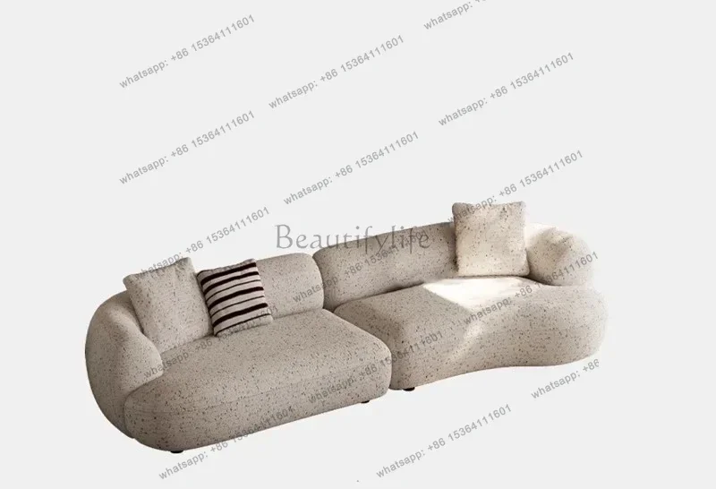 

FGNew, minimalist cotton and linen fabric sofa, living room size, straight row sofa
