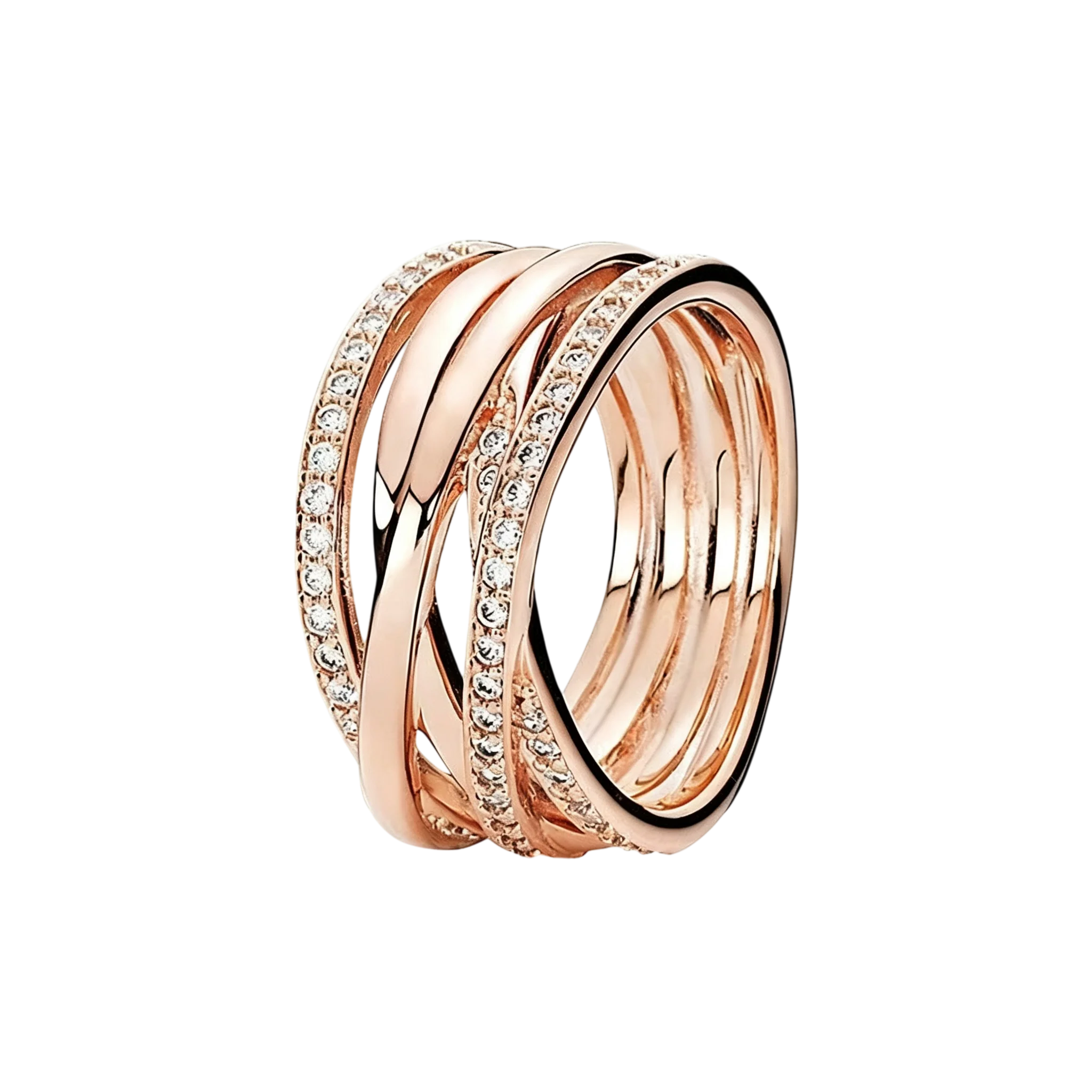 925 Silver Rose Gold Series Trendy Ring, Men's and Women's Styles, Suitable for Daily and Banquet Wear, Boutique Gift - view 3