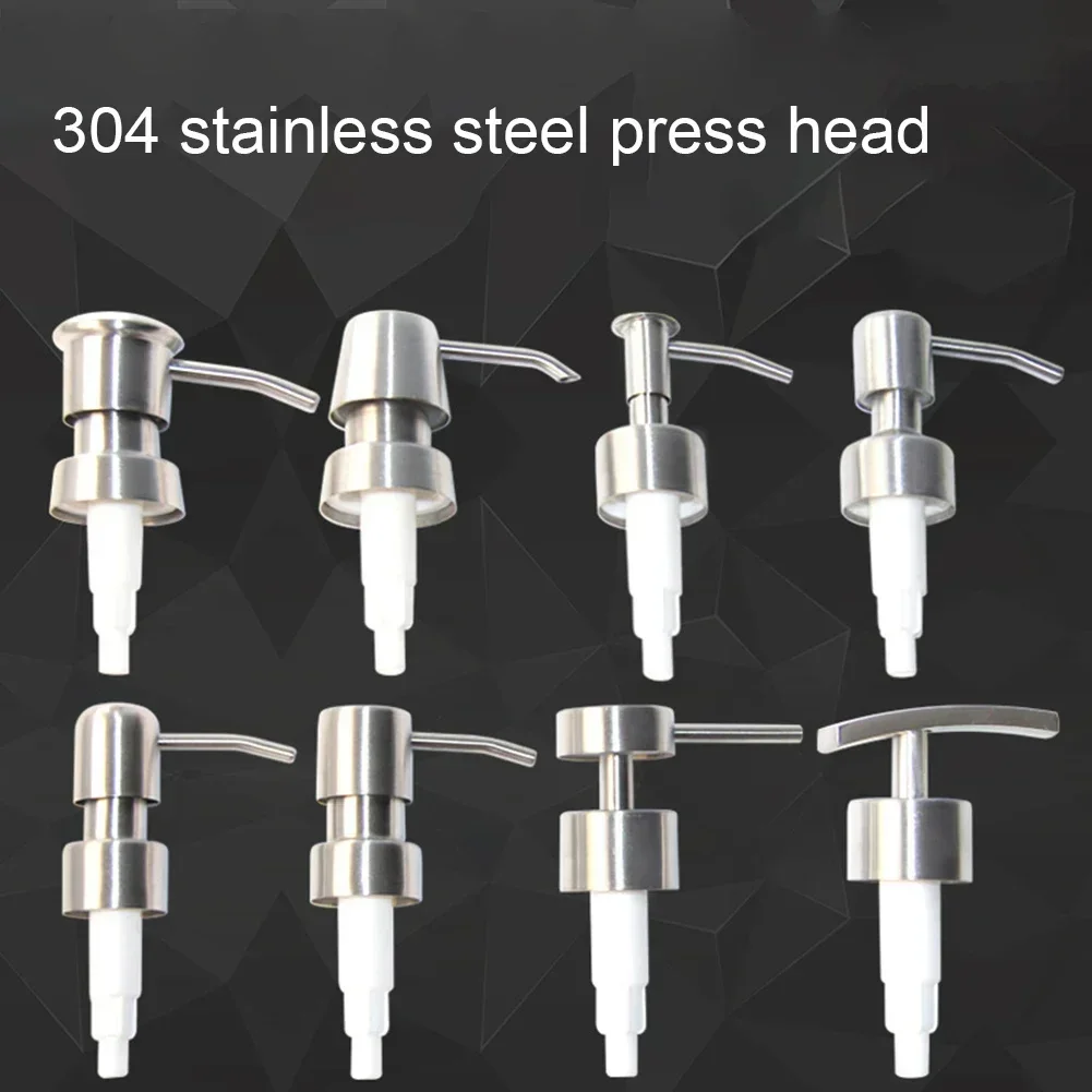 1PC Bathroom Kitchen Liquid Soap Lotion Dispenser Pumps Head Handle Stainless Steel Pump Head For Hand Press Dispenser Bottle