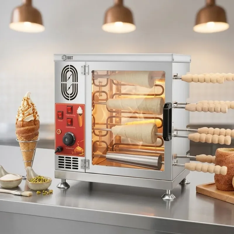Temperature Controlled Electric Chimney Cake Roaster Oven for Cafes and Food Courts