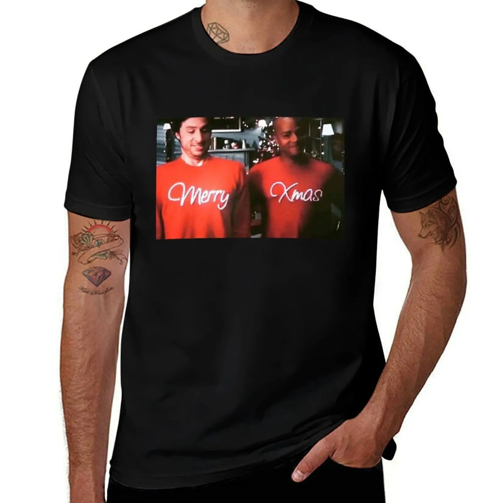 Merry Christmas Perry (Scrubs JK & Turk) T-Shirt Streetwear Print Tee Shirt T-Shirt