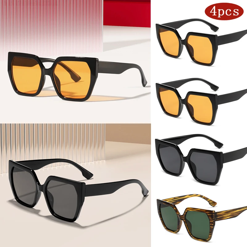 1/4 stücke Mode Marke Quadrat Sonnenbrille Männer Großen Rahmen Swomen Vintage Einfache Designe Sonnenbrille Multi Farbe Beliebte brillen