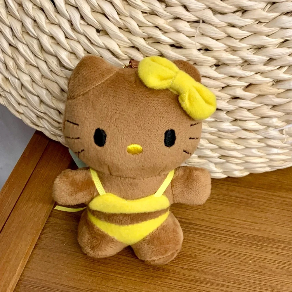 Bikini Hello Kitty schwarze Haut Plüsch Puppe Schlüsselanhänger Sanrio Cartoon Plüschtiere Tasche Zubehör Schlüsselanhänger Mädchen Geschenke
