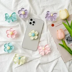 3D Cute Transparent Flower Bow Folding Finger Ring Griptok Phone Holder for IPhone Support Socket Pocket Grip Tok Stand Bracket