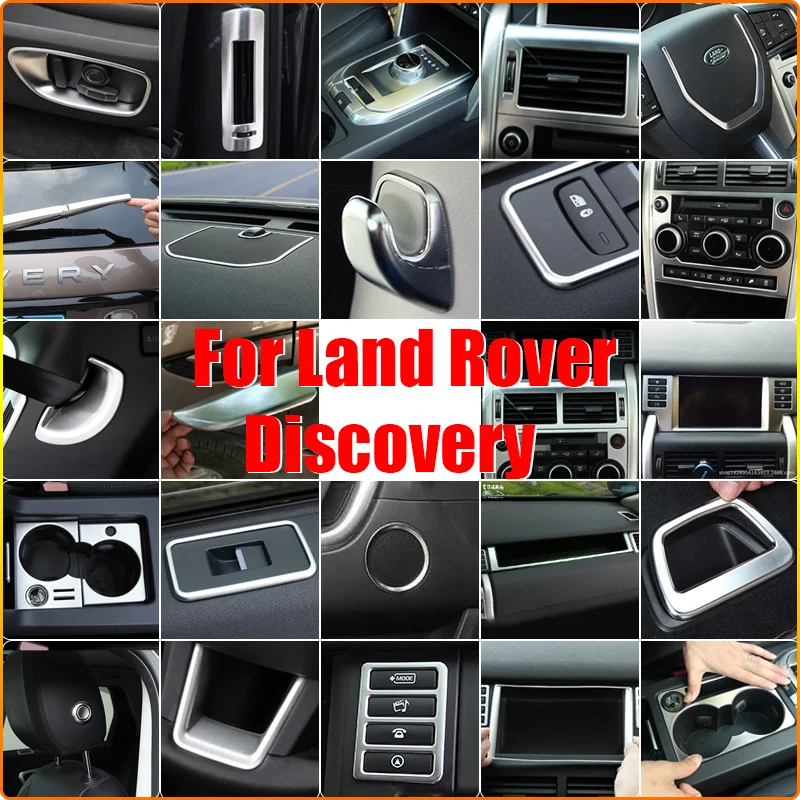 JEAZEA For Land Rover Discovery Sport 2015 2016-2019 ABS Silver Car Interior Decoration Frame Cover Sticker Accessories