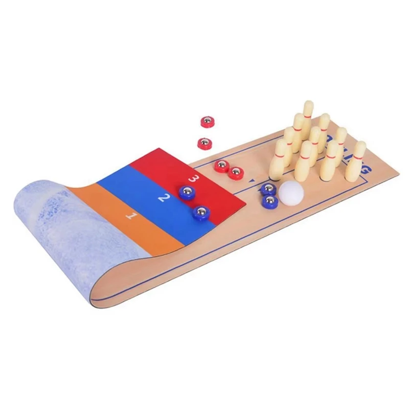 Hot 3 In 1 Table Shuffleboard Game Curling Bowling Table Top Games For Home Party Gift For Children And Adults