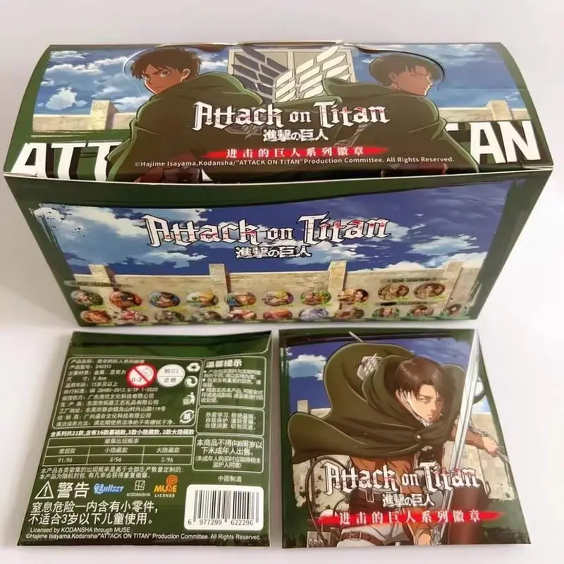 

Genuine Nullset Anime Attack On Titan Levi Ackerman Mikasa Hange Zoe Tinplate Cartoon Badge Emblem Acg Decoration Birthday Gifts