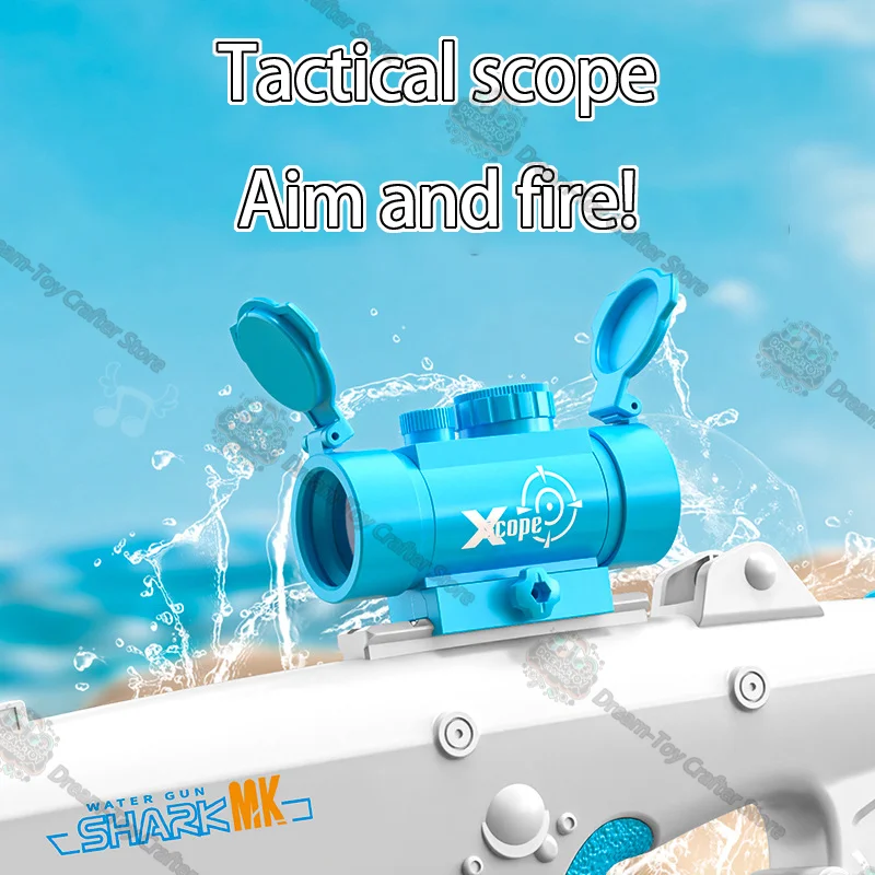 لعبة مسدس المياه الكهربائية تايجر شارك للأولاد، مسدس رش كهربائي أوتوماتيكي عالي الضغط بسعة كبيرة، مسدس رش ذاتي الامتصاص، لعب الشاطئ في الهواء الطلق