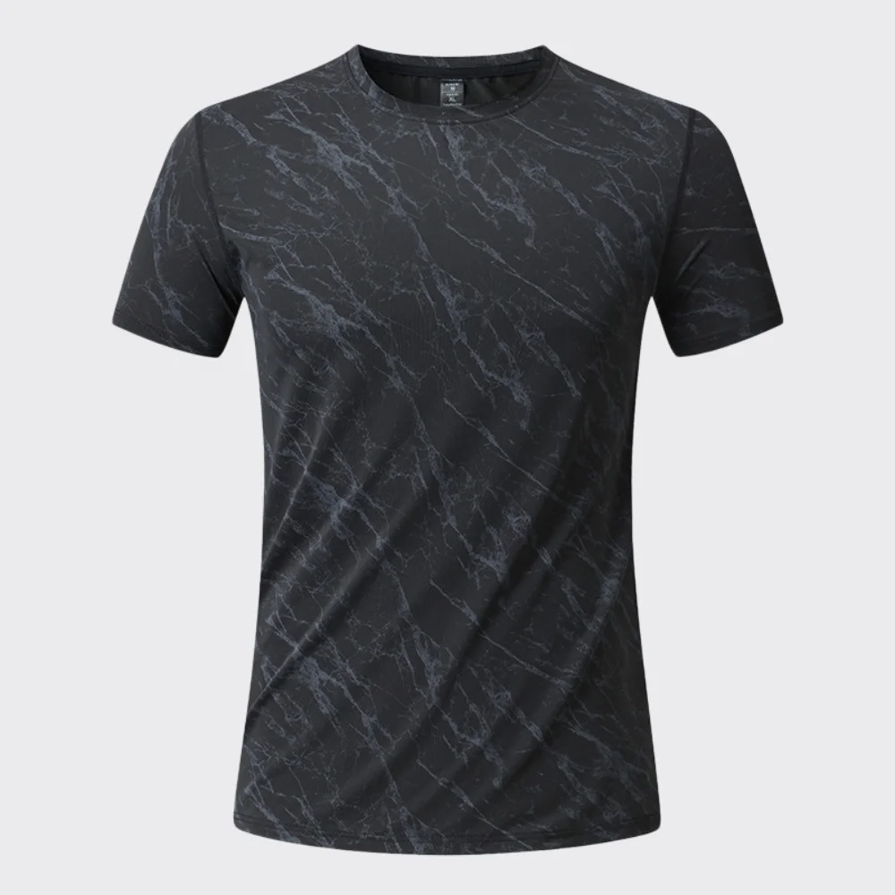 Summer Men's Quick-Dry Fitness T-Shirt Short Sleeve Male Gym Fitness Sports Elastic Tops Man Running Bodybuilding Sweatshi Tee view 6